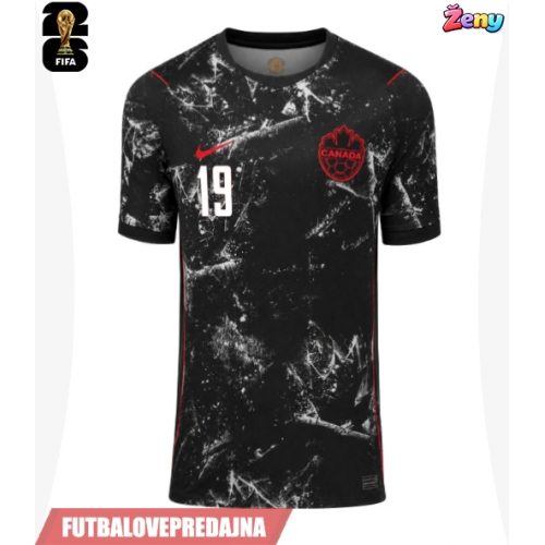 Lacne Ženy Futbalové dres Kanada Alphonso Davies #19 MS 2026 Krátky Rukáv - Preč